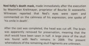 About Ned Kelly's mask.